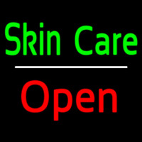 Green Skin Care White Line Red Open Neonskylt