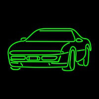 Green Sport Car Neonskylt