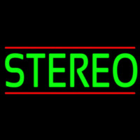 Green Stereo Block Red Line 2 Neonskylt