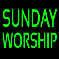 Green Sunday Worship Neonskylt