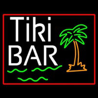Green Tiki Bar With Palm Tree Neonskylt