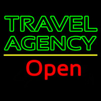 Green Travel Agency Open Neonskylt