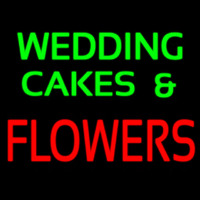 Green Wedding Cakes And Red Flowers Neonskylt