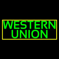 Green Western Union With Green Border Neonskylt