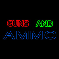 Guns And Ammo Neonskylt