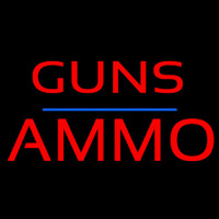 Guns Blue Line Ammo Neonskylt