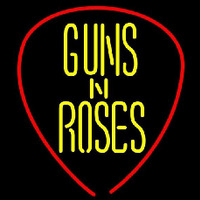 Guns N Roses Guitar Pick Rock Band Neonskylt
