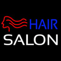 Hair Salon With Girl Logo Neonskylt