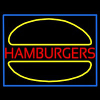 Hamburgers Logo Blue Border Neonskylt