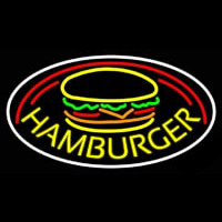 Hamburgers With Logo Oval Neonskylt