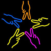 Hands Peace Neonskylt