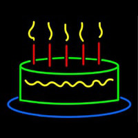 Happy Birthday Cake Neonskylt