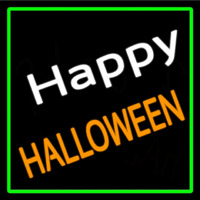 Happy Halloween With Green Border Neonskylt