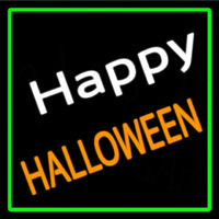 Happy Halloween With Green Border Neonskylt