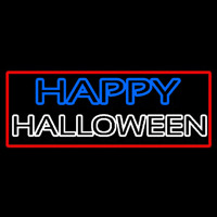 Happy Halloween With Red Border Neonskylt