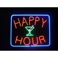 Happy Hour Cocktails Neonskylt