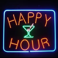 Happy Hour Öl Bar Öppet Neonskylt