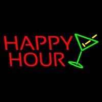 Happy Hour With Martini Glass Neonskylt