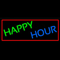 Happy Hours With Red Border Neonskylt