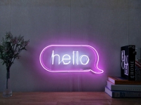 Hello with Bubble Neonskylt