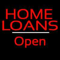 Home Loans Open White Line Neonskylt