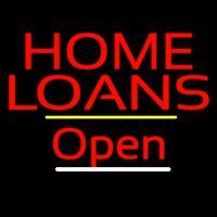 Home Loans Open Yellow Line Neonskylt