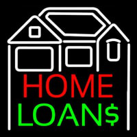 Home Loans With Home Logo Neonskylt