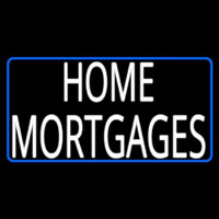 Home Mortgage With White Blue Border Neonskylt