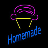 Homemade With Ice Cream Cone Logo Neonskylt