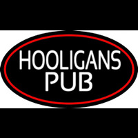 Hooligans Pub Oval With Red Border Neonskylt