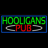 Hooligans Pub With Blue Border Neonskylt