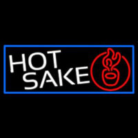 Hot Sake With Blue Border Neonskylt