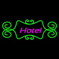 Hotel With Green Art Border Neonskylt