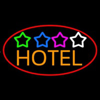 Hotel With Stars Neonskylt