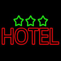 Hotel With Stars Neonskylt