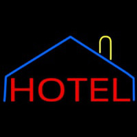 Hotel With Symbol Neonskylt