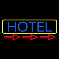 Hotel With Yellow Border Neonskylt