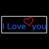 I Love You And Heart With White Border Neonskylt