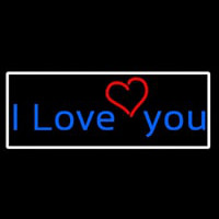 I Love You And Heart With White Border Neonskylt