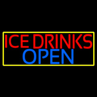 Ice Cold Drinks Open Neonskylt