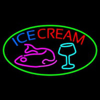 Ice Cream Glass N Fish Neonskylt