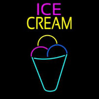 Ice Cream Multicolored Cone Neonskylt