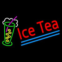 Ice Tea Blue Line Logo Neonskylt