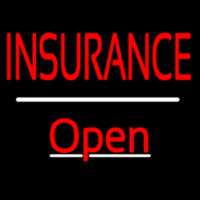 Insurance Open White Line Neonskylt