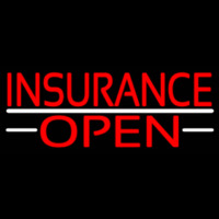 Insurance Open White Line Neonskylt