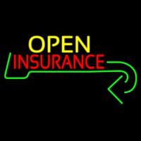 Insurance Open With Arrow Neonskylt