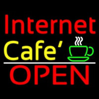 Internet Cafe Open With Coffee Cup Neonskylt