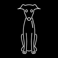 Italian Grey Hound Dog Cartoon Poster Neonskylt