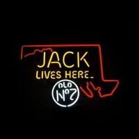 Jack Daniels Jack Lives Here Maryland Whiskey Neonskylt