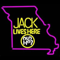Jack Daniels Jack Lives Here Missouri Whiskey Neonskylt